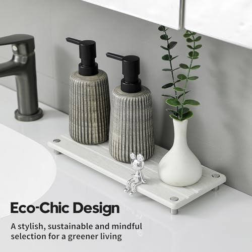 Razborci Instant Dry Sink Caddy Kitchen Sink Organizer, Quick Drying Stone Tray Diatomite Sponge Holder Soap Dish, Bathroom Countertop Fast Dry Water Absorbing Vanity Rack, Beige,12" x 5" - Image 6