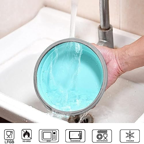 2 Pcs Collapsible Bowls with Lids, Foldable Meal Prep Containers Reusable, Silicone Food Storage Containers, Camper Must Haves Rv Camping Accessories for Travel Trailers, Microwave and Freezer Safe - Image 6