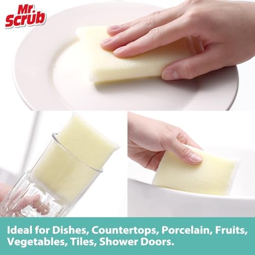 Mr. Scrub All-Purpose Sponges, Non Scratch, for Washing and Cleaning Dishes, Premium Scrub and Scrubbers, 12 Pads, Ideal for Kitchen, Bathroom - Image 4
