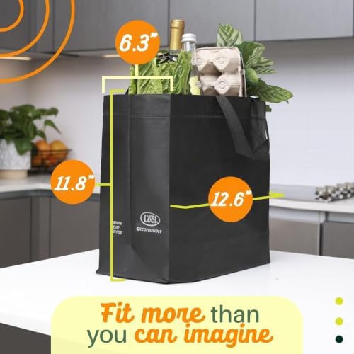 Simply Cool 400 Pack Reusable Grocery Bags, Medium Tote Bags Bulk, Black - Image 4