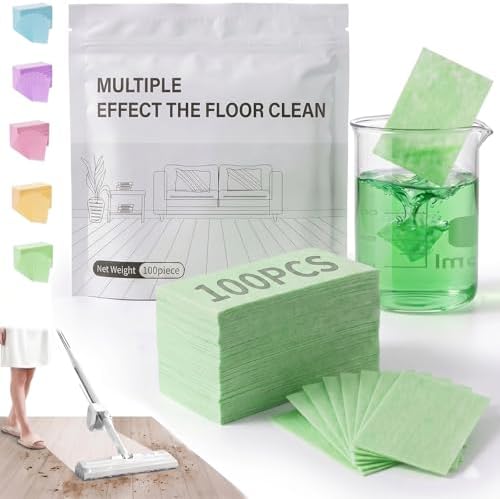 Floor Cleaning Tablets Multi-Surface Cleaner, Multi-Effect Floor Cleaning Sheets Wood Cleaner Tablets for Mopping Luxury Vinyl Plank Wood Flooring Deep Cleans (Gardenia Scent, 300PCS) by WelcometoSundownAura