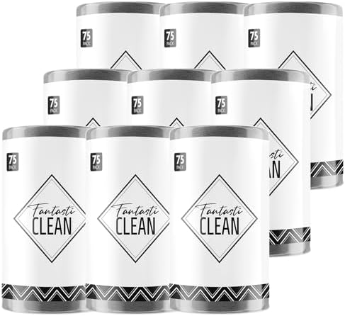 Fantasticlean Microfiber Cleaning Cloth Roll-675 Sheets(9 Rolls of Dimgrey) by Fantasticlean