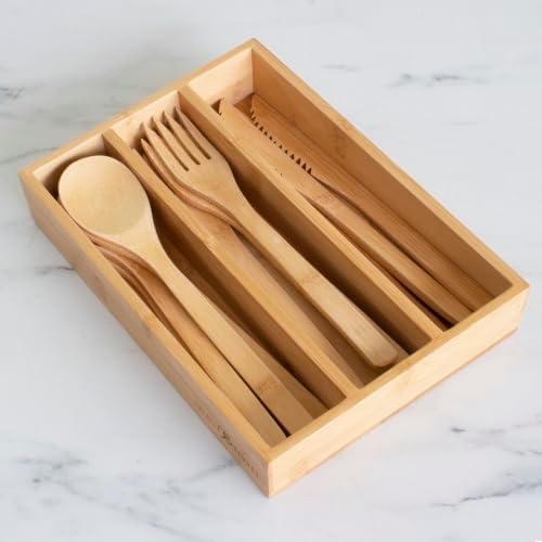 Totally Bamboo 12-Piece Reusable Bamboo Flatware Set with Travel Case - Image 6
