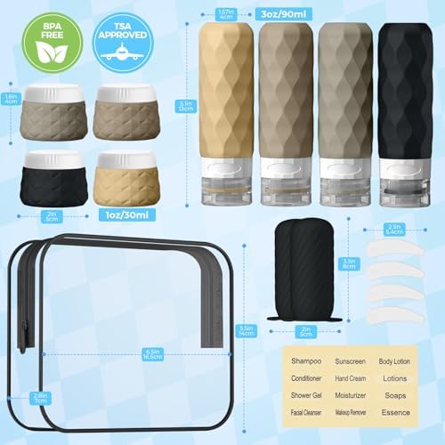Silevoler 16Pack Travel Bottles for Toiletries, Bottles, Jars, and Covers - Image 2