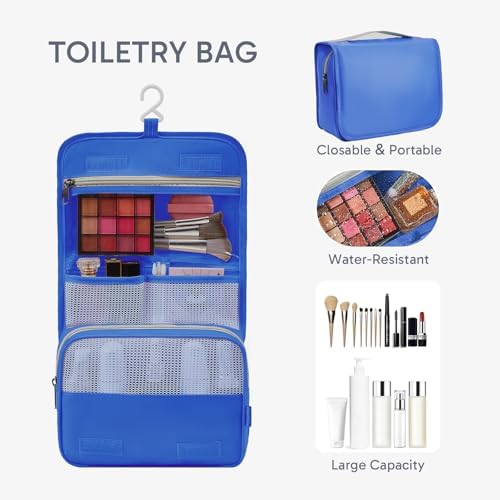 OlarHike Packing Cubes for Travel,Gifts for Women Mom,Anti-Tearing Suitcase Organizer for Luggage with Shoe & Hanging Toiletry Bag,Vacation Essentials & Accessories for Cruise Ship,10 Set,Blue - Image 3