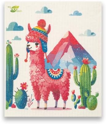 SWEDEdishcloths - Eco Friendly Cellulose Sponge Dish Towels - Mixed Set of 6 (One of Each Design) Llama Swedish Dish Cloths - Image 6