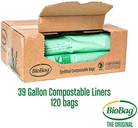 BioBag (USA) The Original Compostable Bag, 39 Gallon, 120 Count, 100% Certified Compostable Trash Bag Liners for Food Waste, Extra Strong and Durable, Trash Bag - Image 5