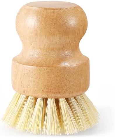 Wooden Dish Brush Handheld Bamboo Wok Brush Scrubber for Dishes Pans Pots Fruit and Veggie Washing(1,Beige) by ZJoey