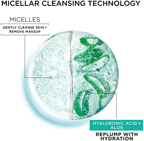 Garnier Micellar Water with Hyaluronic Acid, Facial Cleanser & Makeup Remover, Hydrating and Plumping, For All Skin Types, Vegan, Cruelty Free, 13.5 Fl Oz (400mL), 2 Count - Image 5