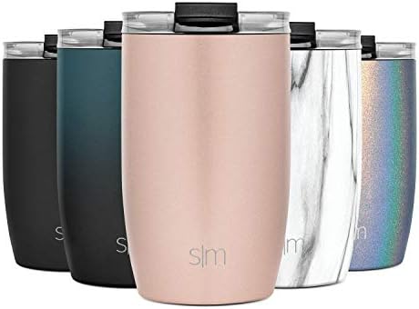 Simple Modern Travel Coffee Mug Tumbler with Flip Lid | Reusable Insulated Stainless Steel Cold Brew Iced Coffee Cup Thermos | Gifts for Women Men Him Her | Voyager Collection | 12oz | Rose Gold by SimpleModern