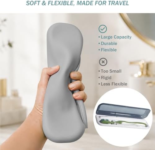 Silicone Toothbrush Travel Case, Pro Large Toothbrush Cover for Traveling - Image 4