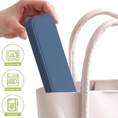 Reusable Travel Utensils Set with Case Wheat Straw Fork Spoon Knife Cutlery - Image 5