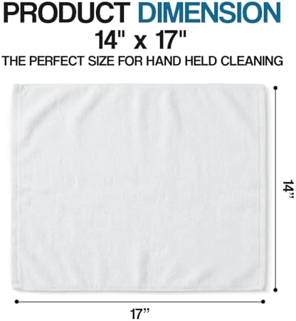 Avalon Towels Bar Towels (Pack of 60) Size 14x17 Inches – 100% Cotton, Absorbent and Reusable Cleaning Rags, Multipurpose Cleaning Towels, Terry Cloth Rags, Durable Shop Rags (White) - Image 3
