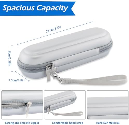 Toothbrush Travel Case for Oral B/Oral-B Pro 1000 1500 5000 7000 & Philips Sonicare 4100 1100 5300 5100 6100/iO Electric Toothbrush, Hard Protective Storage Bag (Silver-2) - Image 3