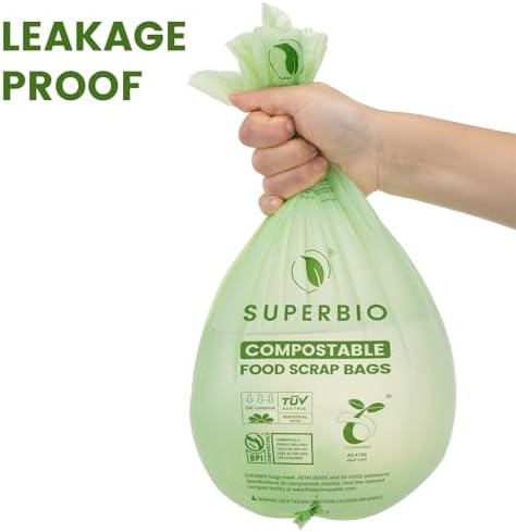 SUPERBIO 2.6 Gallon Compostable Food Waste Bags, 100 Count, 1 Pack - Image 7