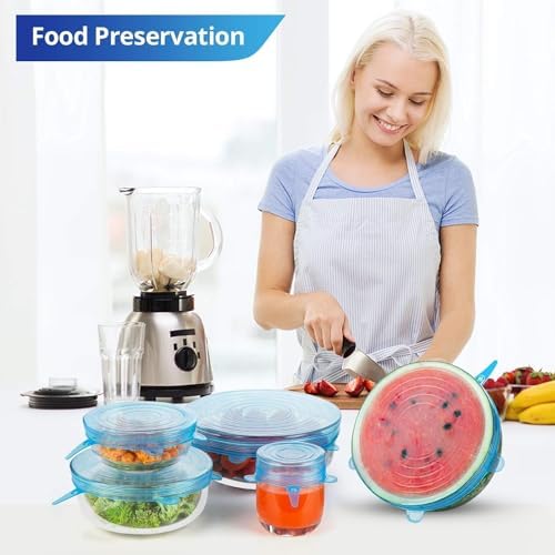 Silicone Stretch Lids, 6PCS Zero Waste Reusable Container Covers - Image 6