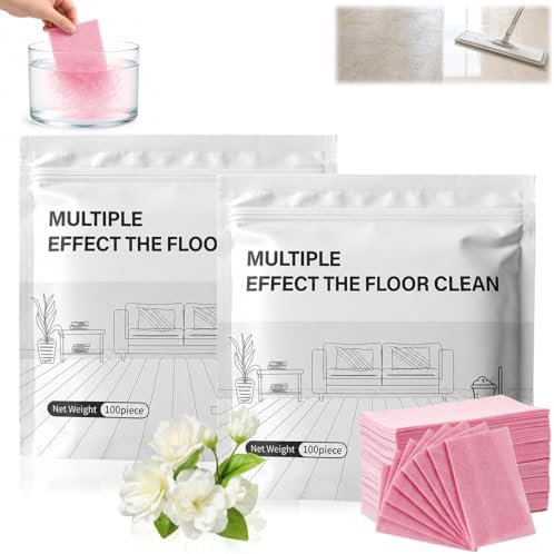 Multi-Surface Floor Cleaner Tablet,Multiple Effect The Floor Clean, Floor Cleaning Tablets Multi- Surface Cleaner,Concentrated Cleaner for Hardwood,Tile, Laminate & More (Pink, 200PCS) by Unknown