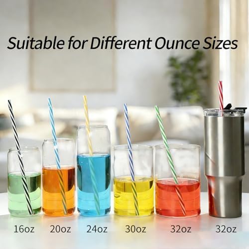 25 Pack 10.5" Plastic Reusable Replacement Drinking Straws - Image 4