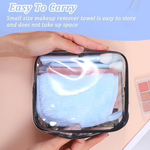 48 Pcs Makeup Remover Cloth Reusable Makeup Remover Pads Soft Microfiber Face Towels Facial Cleansing Cloths for Face Hand Eye Lips Bathroom Gift for Women 6.3 x 5.5 Inch(8 Colors) - Image 6