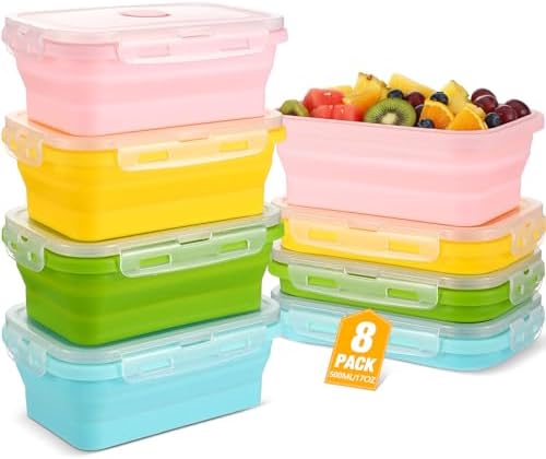 Mifoci 8 Sets of Silicone Collapsible Bowls, Macaron Color, 17 Oz/ 500 ml by Mifoci