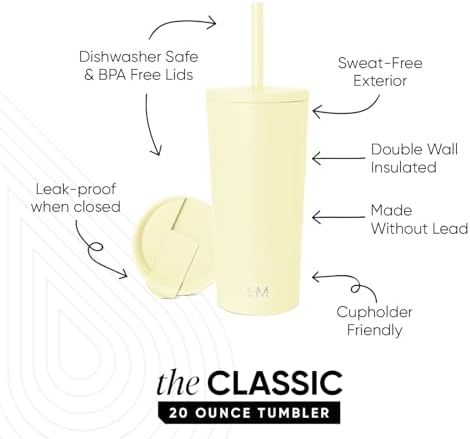 Simple Modern Iced Coffee Tumbler, Insulated | 20oz | Yellow - Image 2