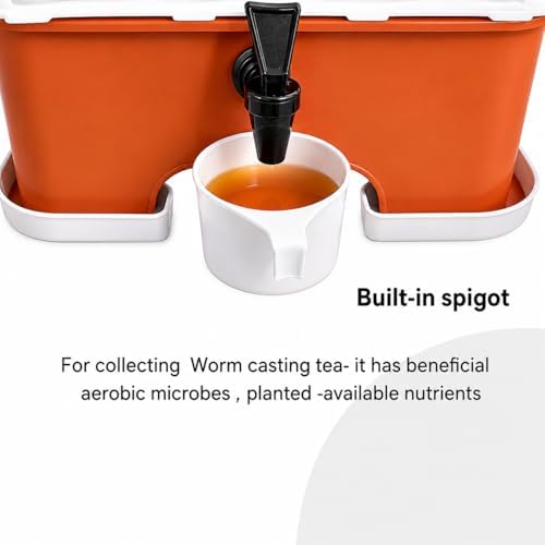 Original Vermihut ® Plus 5 – Tray Worm Composter -Sustainable Design for Both Indoor & Outdoor, Worm Compost Bin for Vermicomposting Starter, Recycling Food Wastes to Save Our Planet-Terracotta - Image 6
