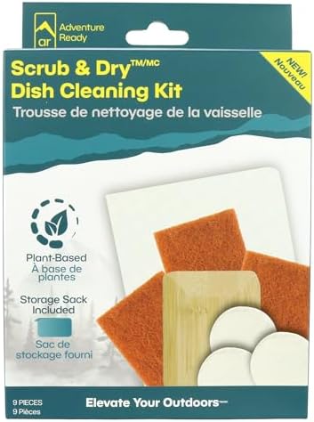 AR Adventure Ready Scrub & Dry Dish Cleaning Kit for Camping & Backpacking by AdventureReady