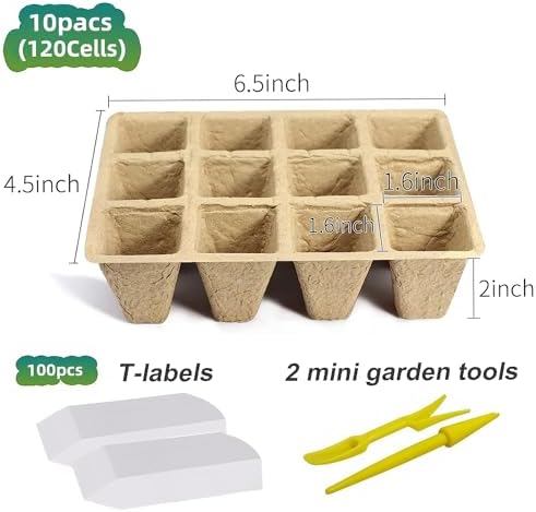 120 Cells Seed Starter Tray, 10 Pack Plant Starter Kit - Image 2