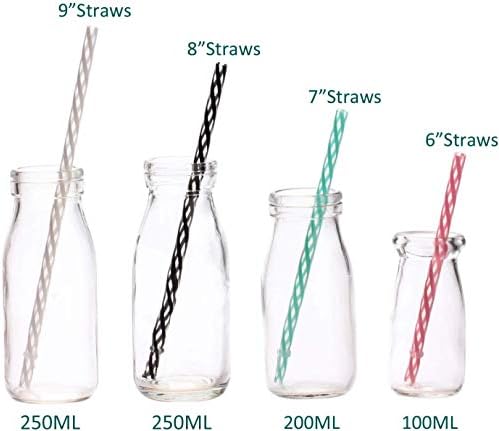 Dakoufish 12 Piece 10 Inch Reusable Plastic Thick Drinking Straws BPA Free Mason Jar Straws Transparent Small Stripe (10inch, Mix 12color) - Image 2