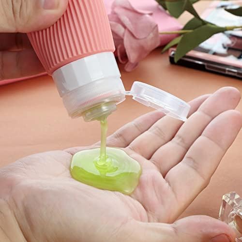 Mrsdry Travel Bottles for Toiletries, Tsa Approved 3oz Portable Travel Bottles, BPA Free Leak Proof Squeezable Silicone Travel Size Containers, Travel Accessories with Clear Toiletry Bag (4 Pack) - Image 4