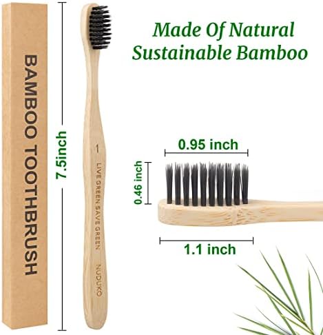 Bamboo Toothbrushes 10 Pack, BPA Free Biodegradable Soft Bristle Toothbrush - Image 4