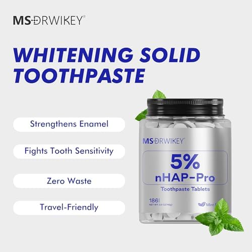 MSDRWIKEY Toothpaste Tablets with 5% nHAP-Pro, Fluoride-Free Toothpaste for Travel, Plastic-Free Zero Waste, Chewable Tablet for Daily Oral Care (MSDR-L-1PC) - Image 2