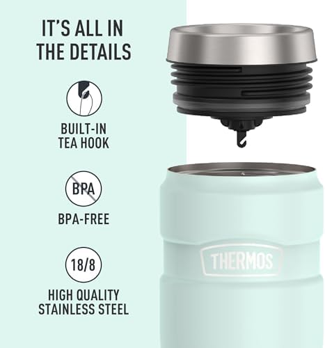 THERMOS Stainless King Stainless Steel Tumbler, 16oz, Matte Light Blue - Image 4