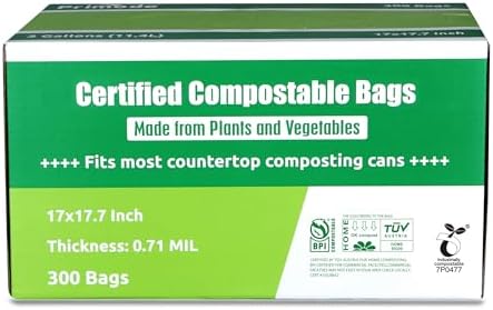 Compostable Trash Bags, Food Scraps Yard Waste Bags,Extra Thick 0.71 Mil. ASTMD6400 Compost Bags Small Kitchen Bin Bags, Certified By BPI and TÜV AUSTRIA (3 Gallon) - Image 2