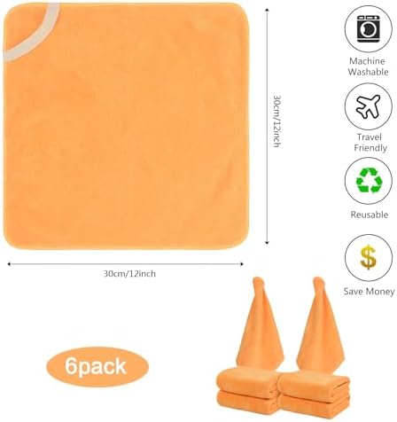SINLAND Microfiber Facial Cloths Fast Drying Washcloth 12inch x 12inch Absorbent Face Wash Cloth Soft Makeup Remover Cloths - Image 2