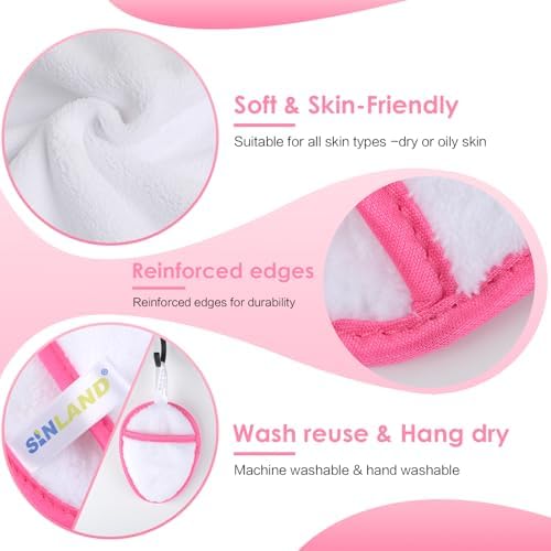 SINLAND Reusable Makeup Remover Pads White 6 Pack - Image 5