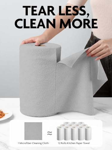 Fantasticlean Microfiber Cleaning Cloth Rolls- 150 Sheets (2 Rolls of Grey) - Image 3