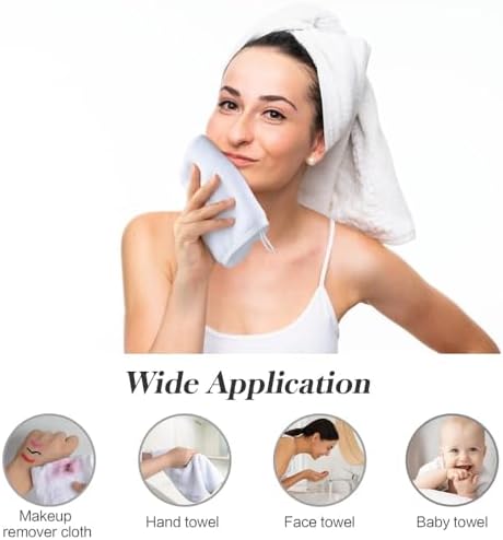 SINLAND Microfiber Facial Cloths Fast Drying Washcloth 12inch x 12inch Absorbent Face Wash Cloth Soft Makeup Remover Cloths - Image 6