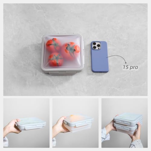 Reusable Silicone Food Storage Container with Lid Avocado Saver(6.5 cups/0.4 gal), Onion Keeper, Silicone Kitchen Organizers for Fridge - Image 2