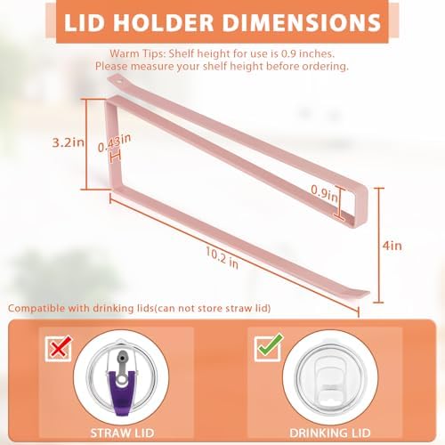 2 Pack Tumbler Lid Organizer, Versatile Tumbler Storage Holds 20 Lids Pink - Image 3
