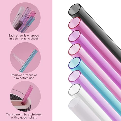 Replacement Straw Compatible with Stanley Quencher 40 oz,30 oz Tumbler, 12 inch Extra Long Reusable Straws Plastic For 40 Oz Cup,Multicolor 16-6 Pack - Image 3