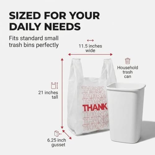 TashiBox 100 Ct Plastic bags, Shopping Bags, Thank You Bags - Image 2