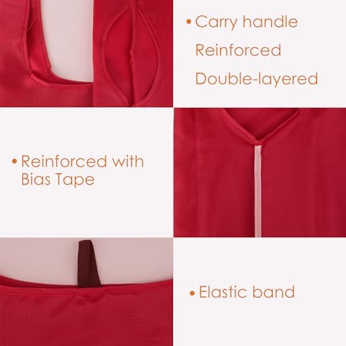 BeeGreen Christmas Red Reusable Shopping Bags Wholesale Reusable Grocery Bags Bulk Foldable-Machine Washable with Zipper Storage Pouch 20 Pieces - Image 2