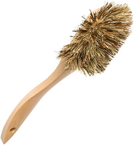 REDECKER Curved Dish Brush, Natural Union Plant Fiber Bristles, Ergonomic Design with Oiled Beechwood Handle, 10-1/2 Inches, Set of 2, Made in Germany - Union Bristle Scrubber - Image 2