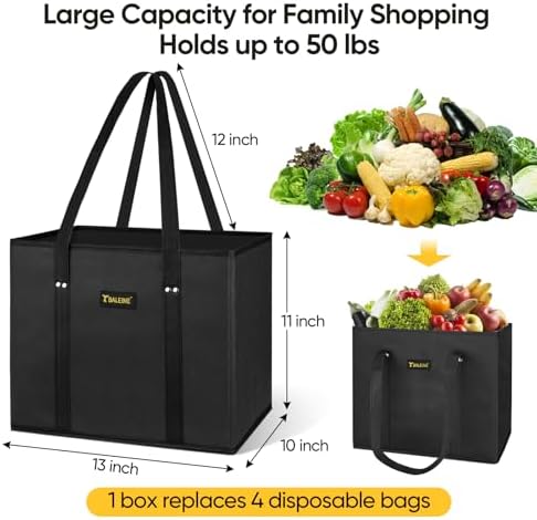 BALEINE 3PK Reusable Grocery Bags, Heavy Duty Shopping Tote Bag - Image 2