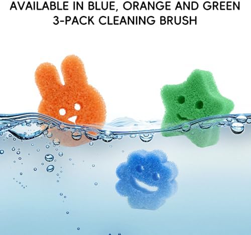 3 Pack Cute Animal Scratch Free Scrub Sponges for Kitchen Dish Cleaning - Image 6