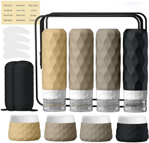 Silevoler 16Pack Travel Bottles for Toiletries, Bottles, Jars, and Covers by Silevoler