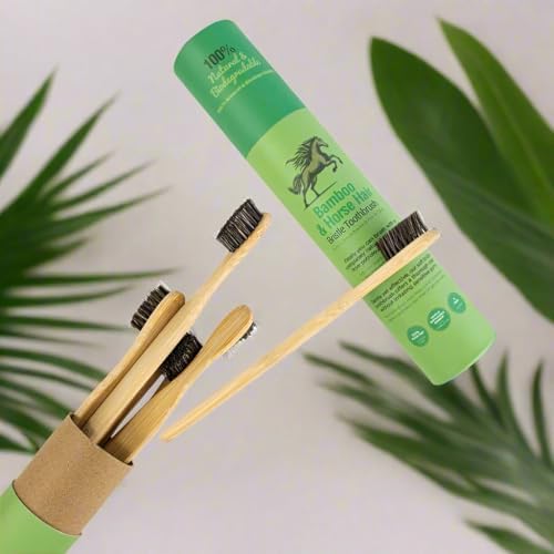 Gaia Guy Soft Natural Bristle Bamboo Toothbrush (NO Nylon - Horsehair ONLY) - Totally Compostable & Biodegradable Soft Horse Hair Bristle and Bamboo Toothbrushes - Zero Waste - 6-Pack - Image 6