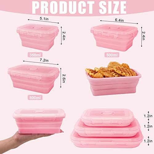 3 Set Silicone Food Storage Containers With Lids, Lunch Box - Image 2