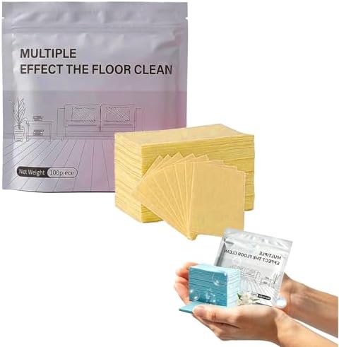 100 Piece Floor Cleaning Tablets, Multi-Surface Cleaner, 2026 Upgraded Multi-Effect Dissolvable Pre-Measured Deep Cleaning Tablets for Tile Vinyl Hardwood Laminate Kitchen Bathroom (Yellow) by Unknown